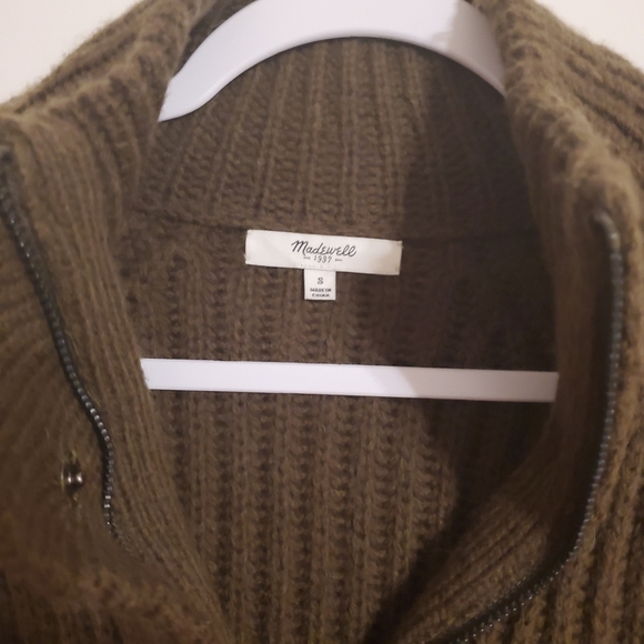 Madewell Uphill Olive Green Ribbed Sweater - Picture 7 of 8